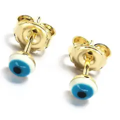 COGGIOLA - Aros Mini Ojo Turco 4mm Enchapado Oro 18K