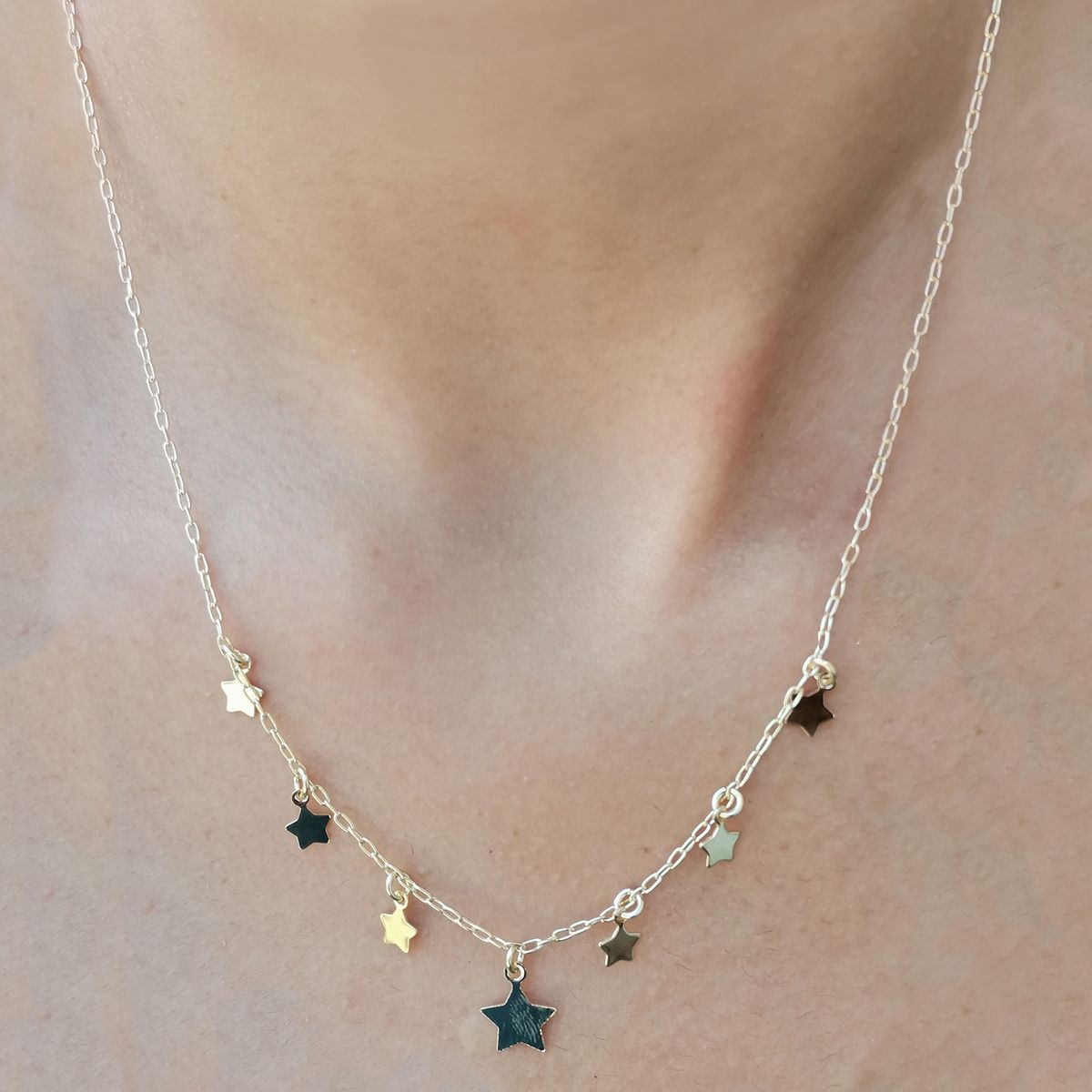 COGGIOLA - Collar 7 Estrellas 50cm Enchapado Oro 18K