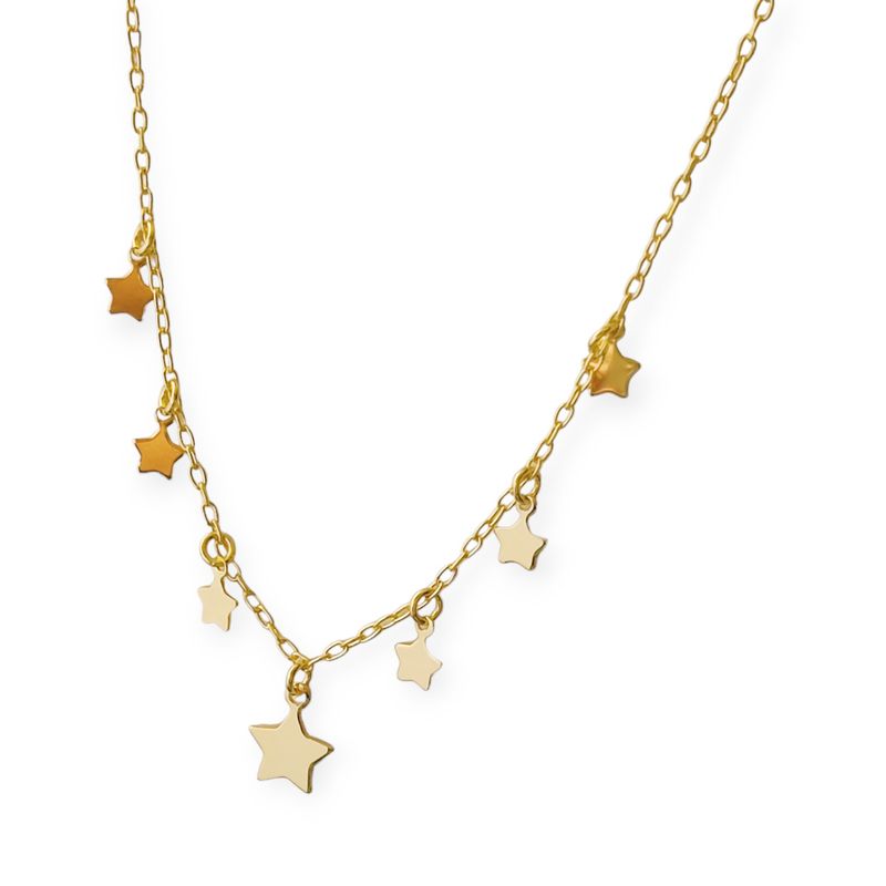 ANDREA COGGIOLA JOYAS - Collar 7 Estrellas 50cm Enchapado Oro 18K