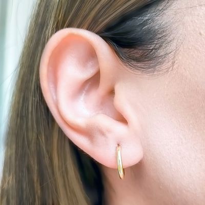 Imagen 2 del producto Aros Argollas Mini 12mm Enchapado Oro 18K