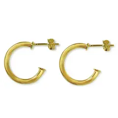 ANDREA COGGIOLA JOYAS - Aros argolla tubo cuadrado 18mm enchapada oro 18k.-