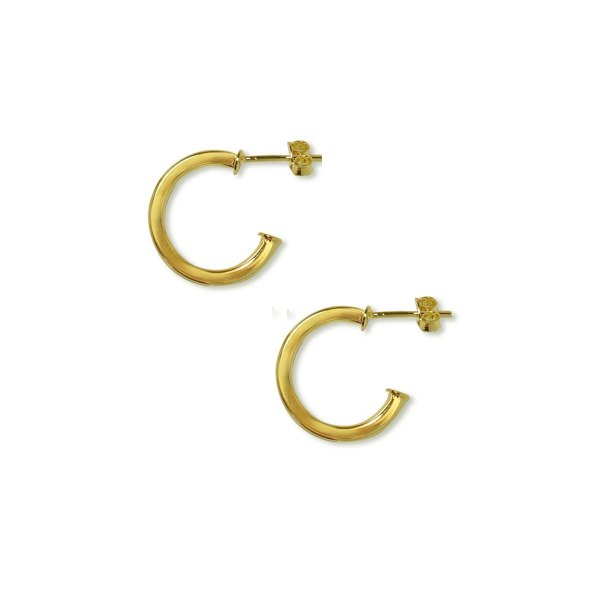 COGGIOLA - Aros argolla tubo cuadrado 18mm enchapada oro 18k