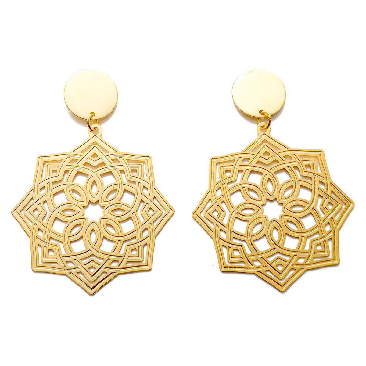 ANDREA COGGIOLA JOYAS - Aros Estrella Celta Enchapado Oro 18K