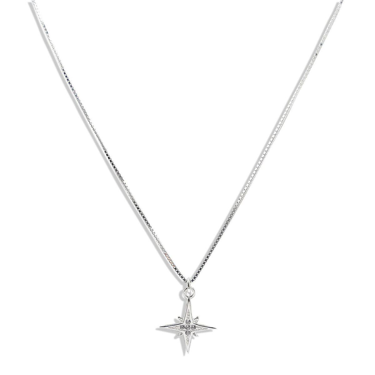 COGGIOLA - Collar Estrella Fugaz Circón 45cm Plata Fina 925