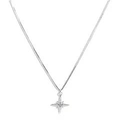 COGGIOLA - Collar Estrella Fugaz Circón 45cm Plata Fina 925