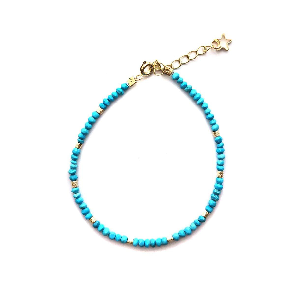 COGGIOLA - Pulsera turquesa facetada enchapado oro 18k