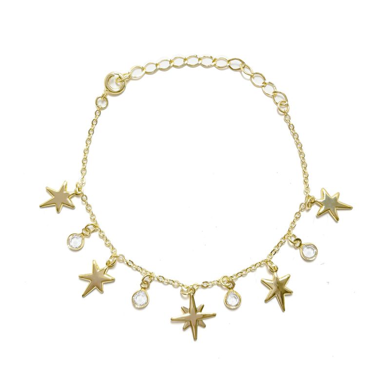 ANDREA COGGIOLA JOYAS - Pulsera Estrella Circón Enchapado Oro 18K