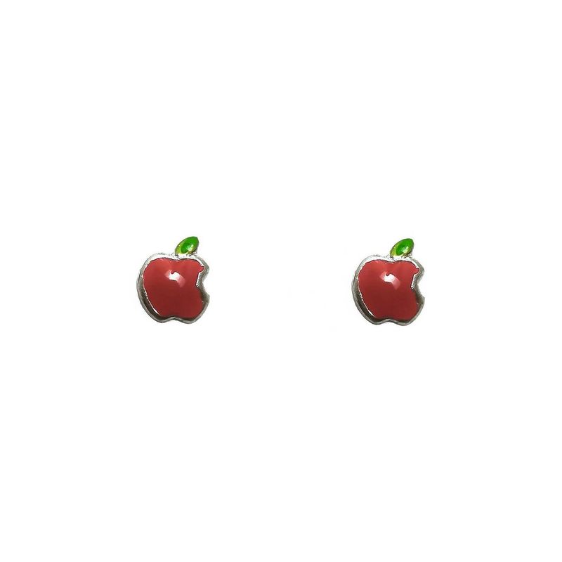 ANDREA COGGIOLA JOYAS - Aros Abridores Mini Manzana Plata Fina 925