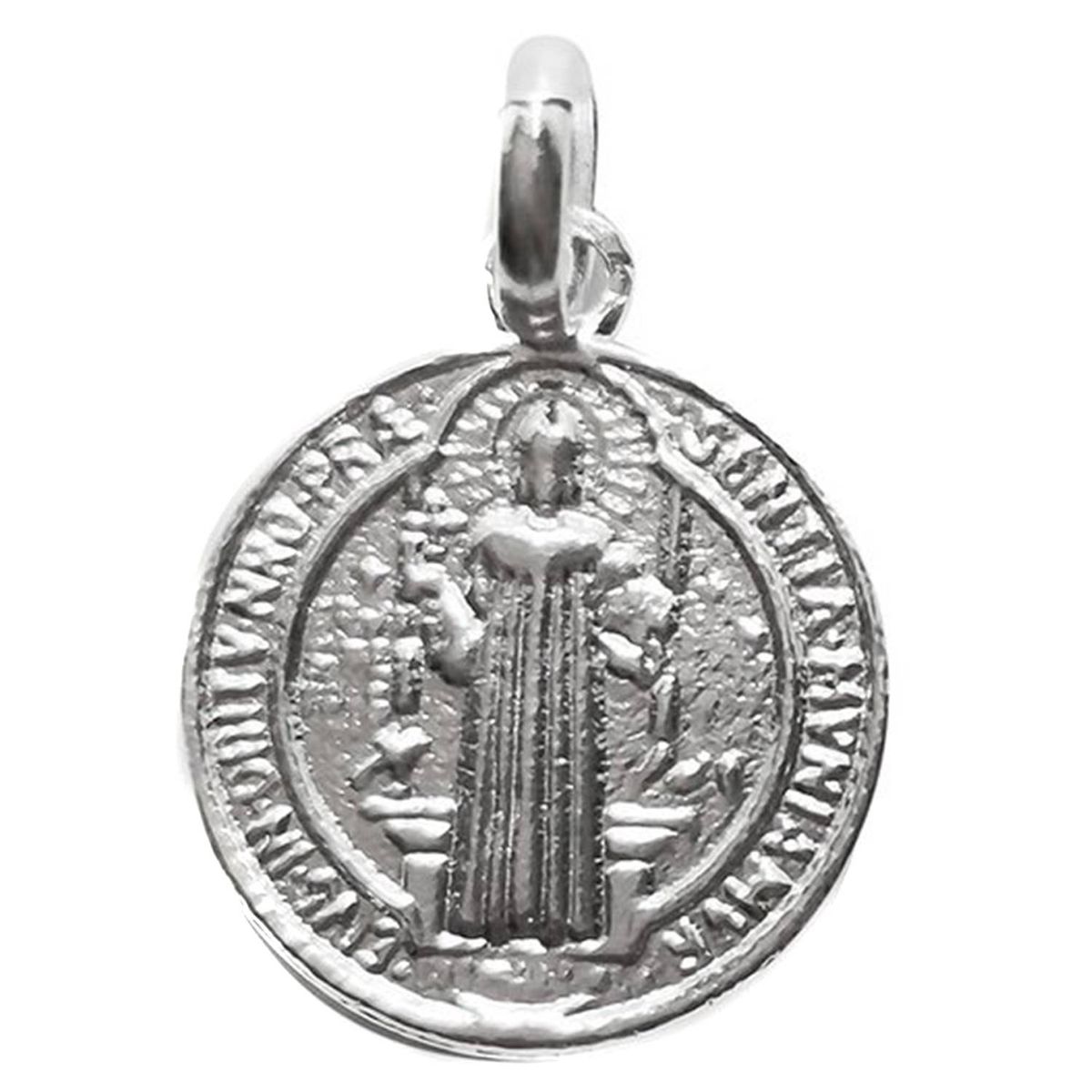 COGGIOLA - Colgante Medalla San Benito 14mm Plata Fina 925