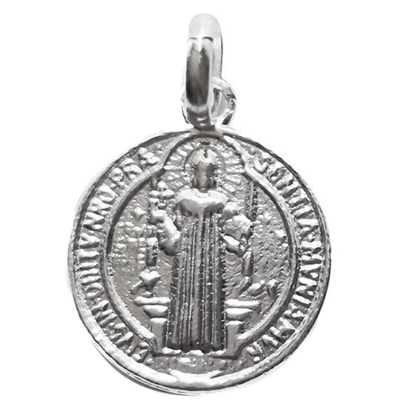 ANDREA COGGIOLA JOYAS - Colgante Medalla San Benito 14mm Plata Fina 925