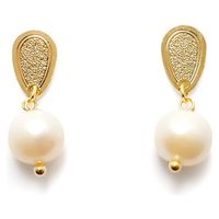 Aros Perla De Río Colgante Enchapado Oro 18K