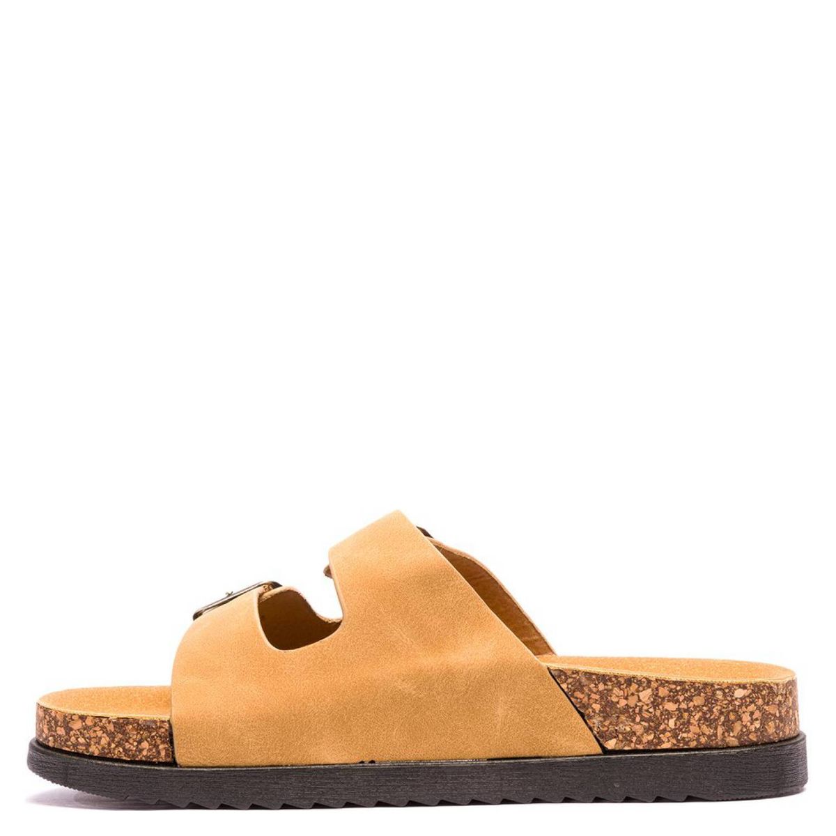 CHANCLETA - Sandalia Mujer Camel Arlequin Chancleta