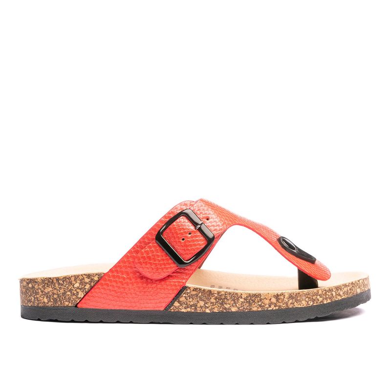 CHANCLETA - Sandalia Mujer Rojo Razo Chancleta