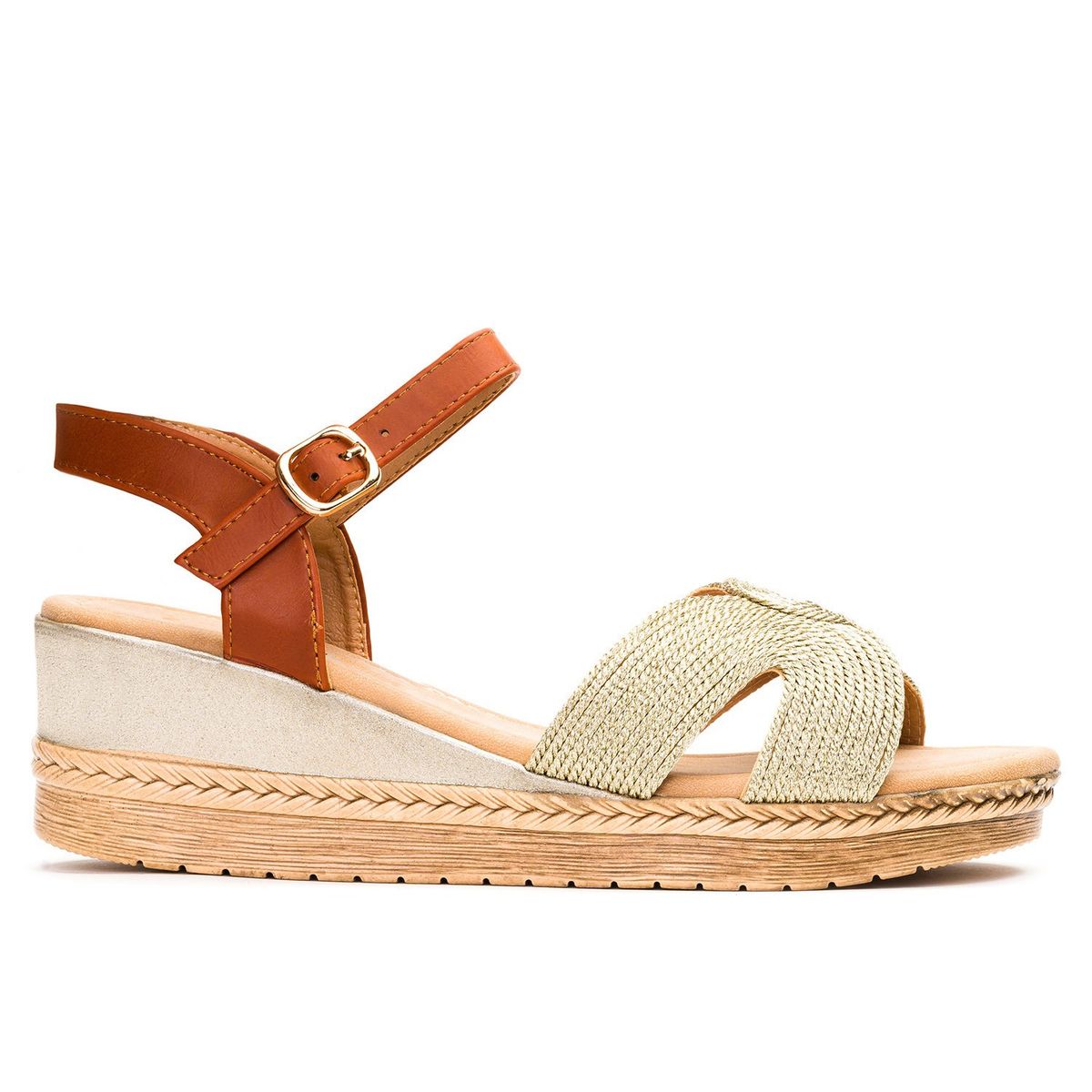 CHANCLETA - Sandalia Mujer Gold Sophia Chancleta