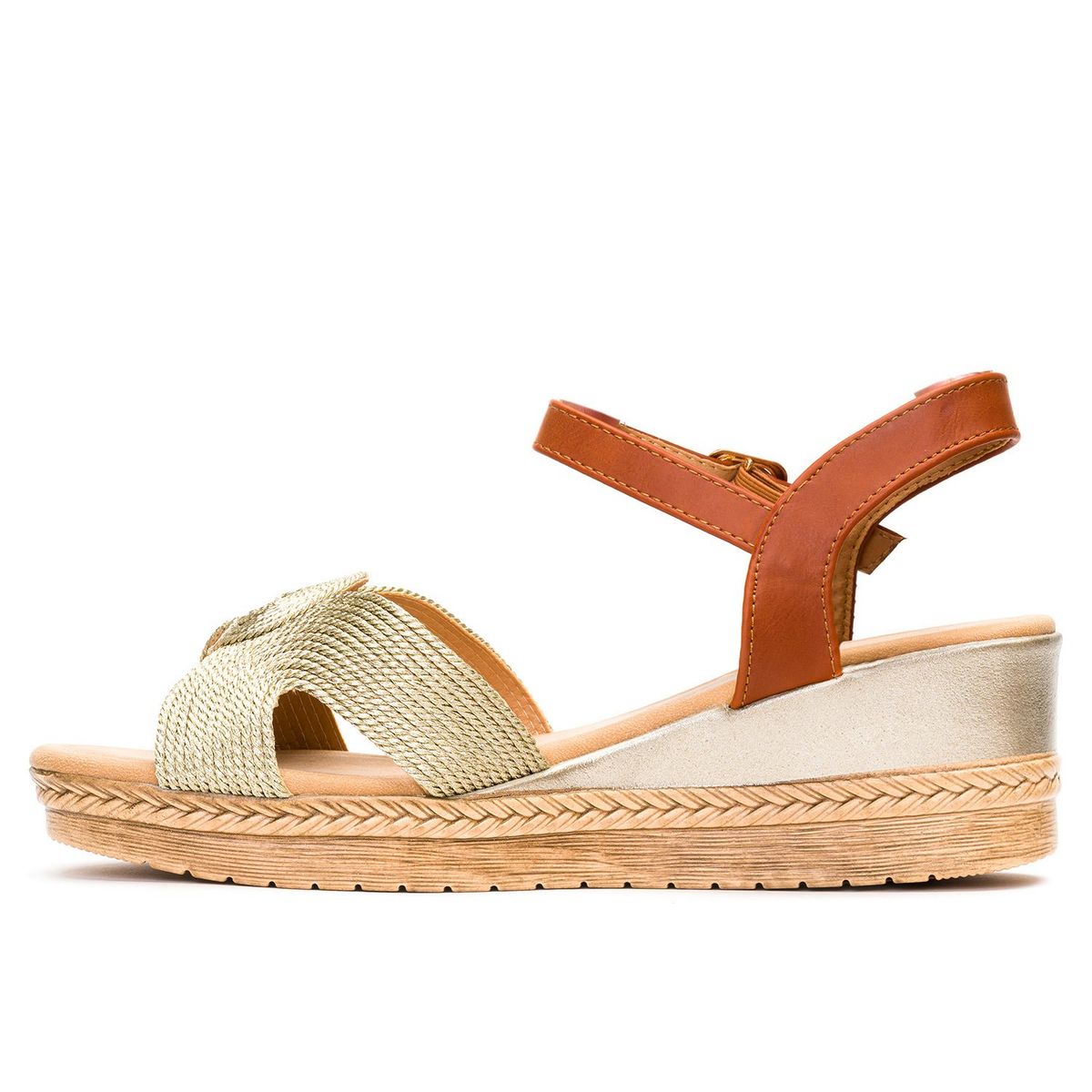 CHANCLETA - Sandalia Mujer Gold Sophia Chancleta