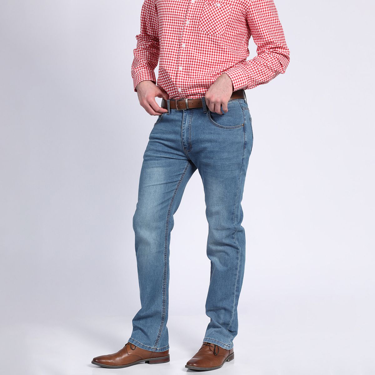 POTROS - Jeans Linea Spandex Regulart Fit Negro POTROS