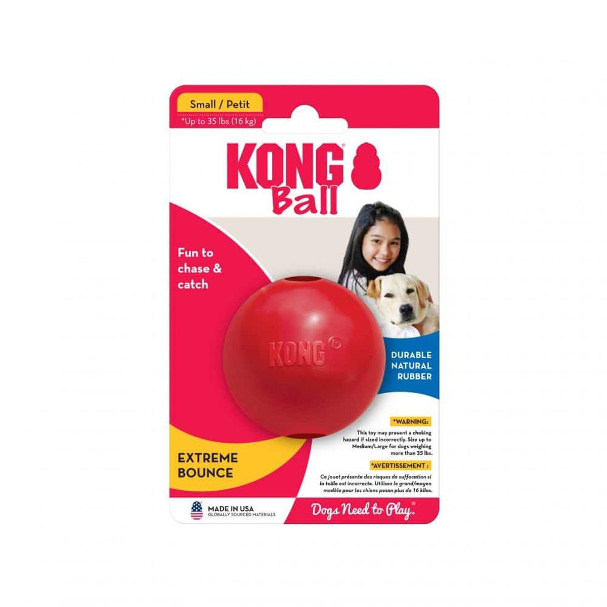 KONG - Juguete Kong Ball Para Perro , Small 6cms