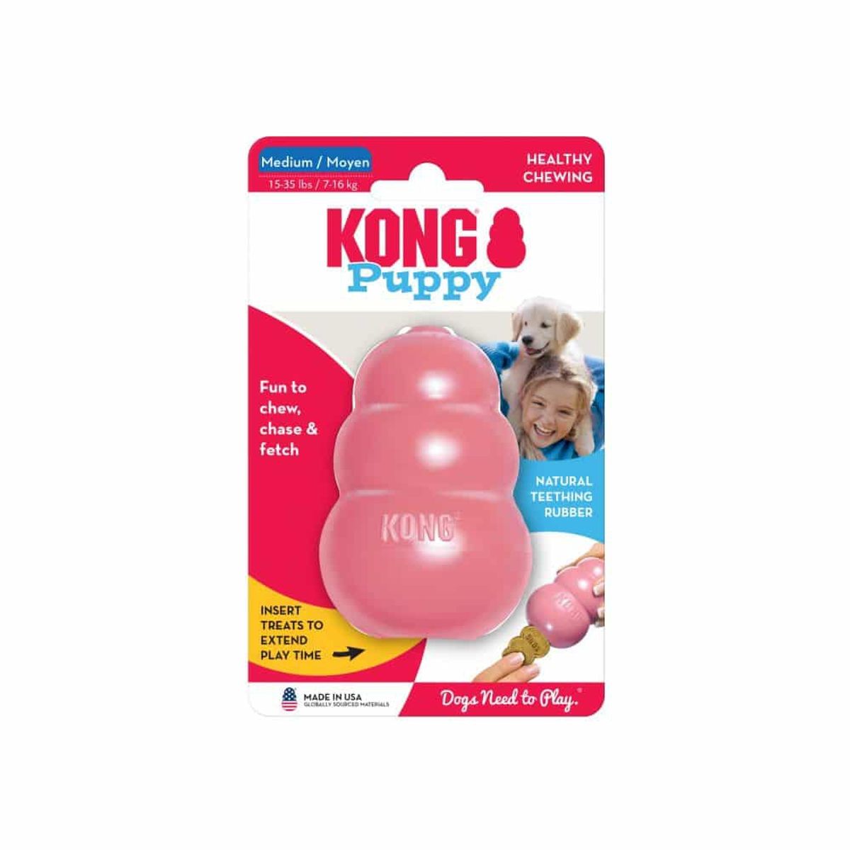 KONG - Juguete Kong Puppy Para Cachorro, Medium (7 a 16 Kgs)