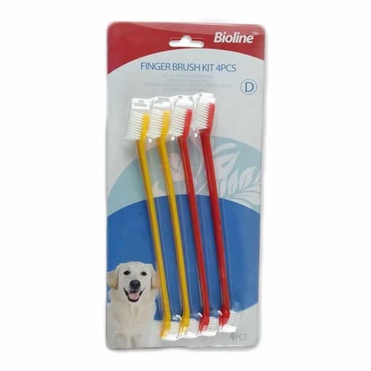 BIOLINE - Set de 4 Cepillos de Dientes Bioline para Perros