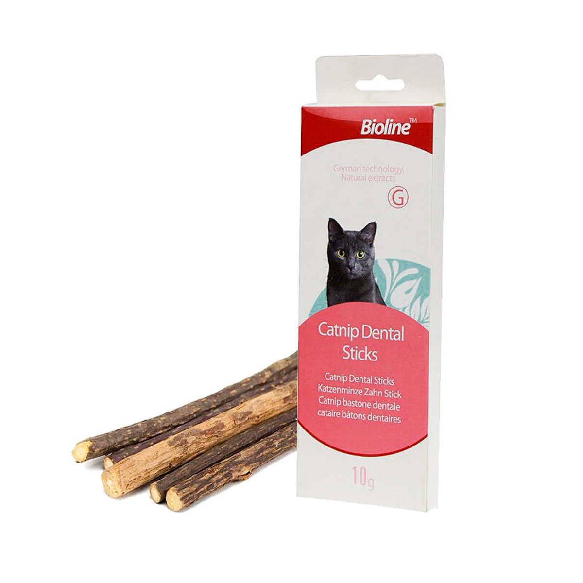 BIOLINE - Palitos de Catnip Natural Bioline Dental Stick Gato, 5 Und