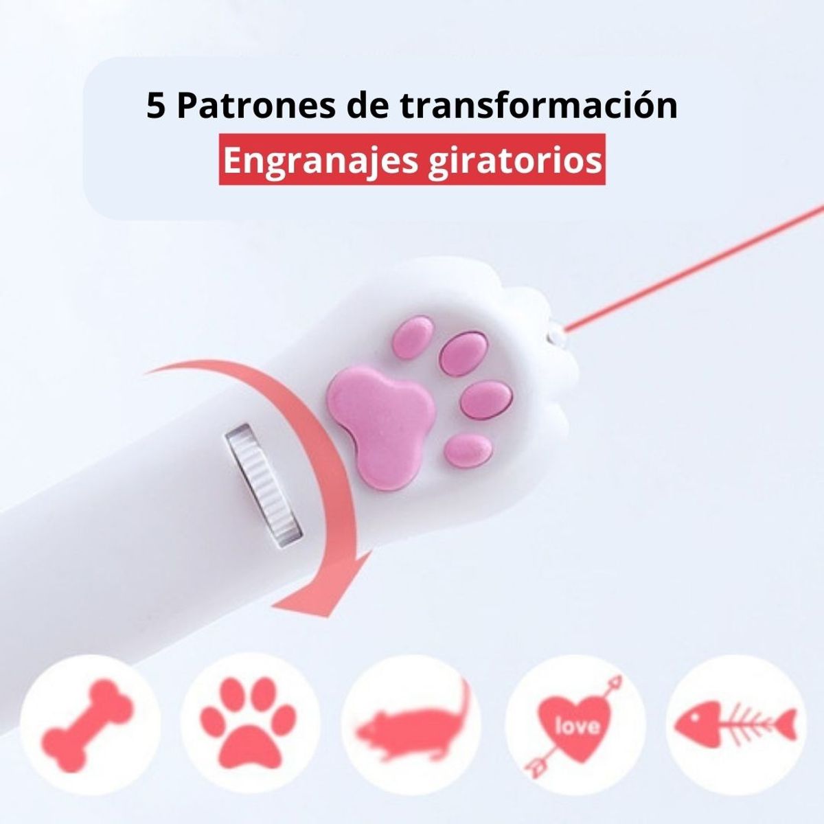 CRUSEC - Laser Blanco Para Gatos Juguete Mascotas Carga Usb