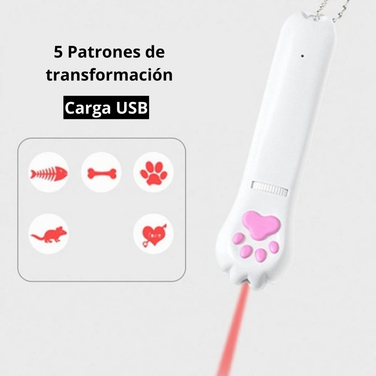 CRUSEC - Laser Blanco Para Gatos Juguete Mascotas Carga Usb