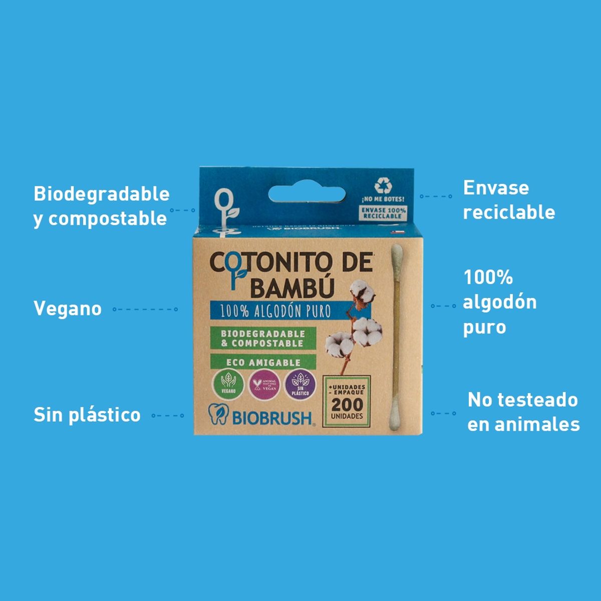 BIOBRUSH - Cotonitos de Bambú Biobrush