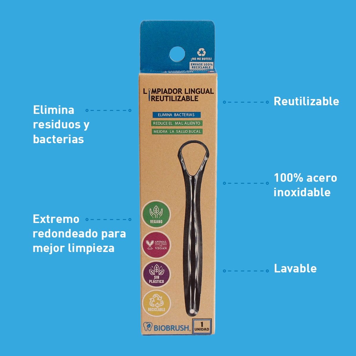 BIOBRUSH - Limpiador Lingual Reutilizable Biobrush