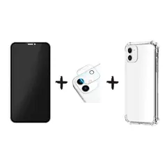 GENERICO - Carcasa + Lamina Anti Espía + Mica Cámara Para iPhone 11