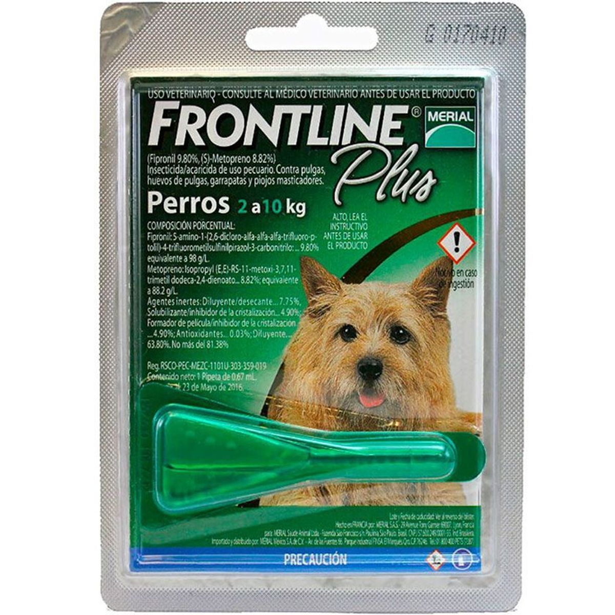 BOEHRINGER INGELHEIM - Antipulgas Frontline Plus Pipeta Perro 2 a 10 Kg