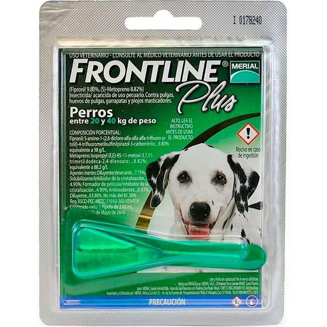BOEHRINGER INGELHEIM - Antipulgas Frontline Plus Pipeta Perro 20 a 40 Kg