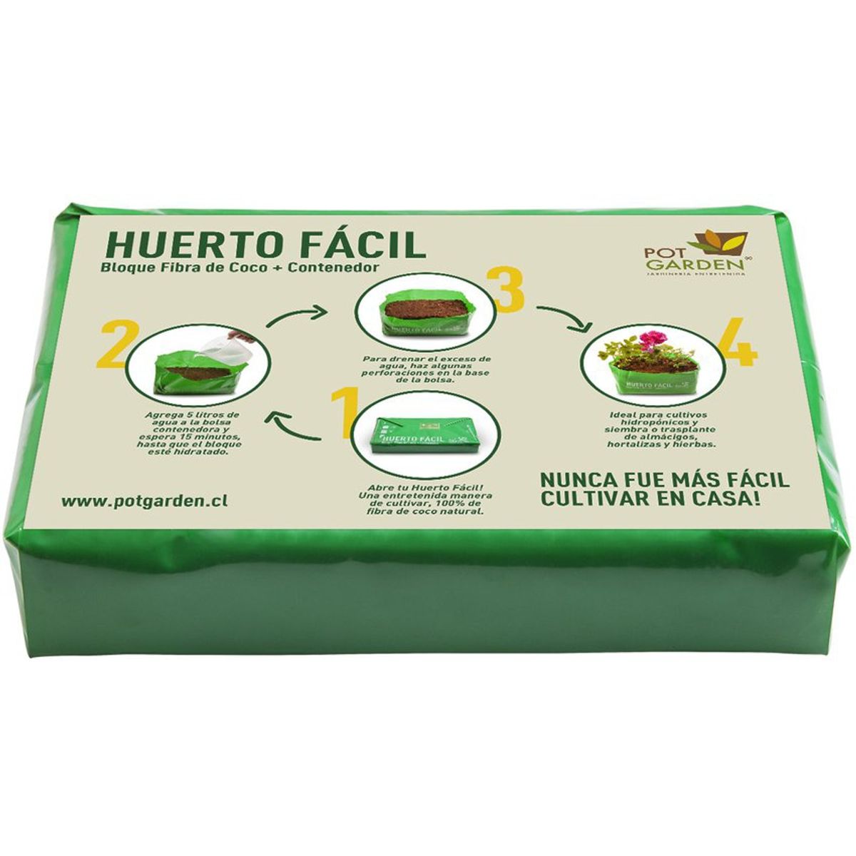 POT GARDEN - Bloque Sustrato fibra de coco Potgarden ® Huerto Fácil
