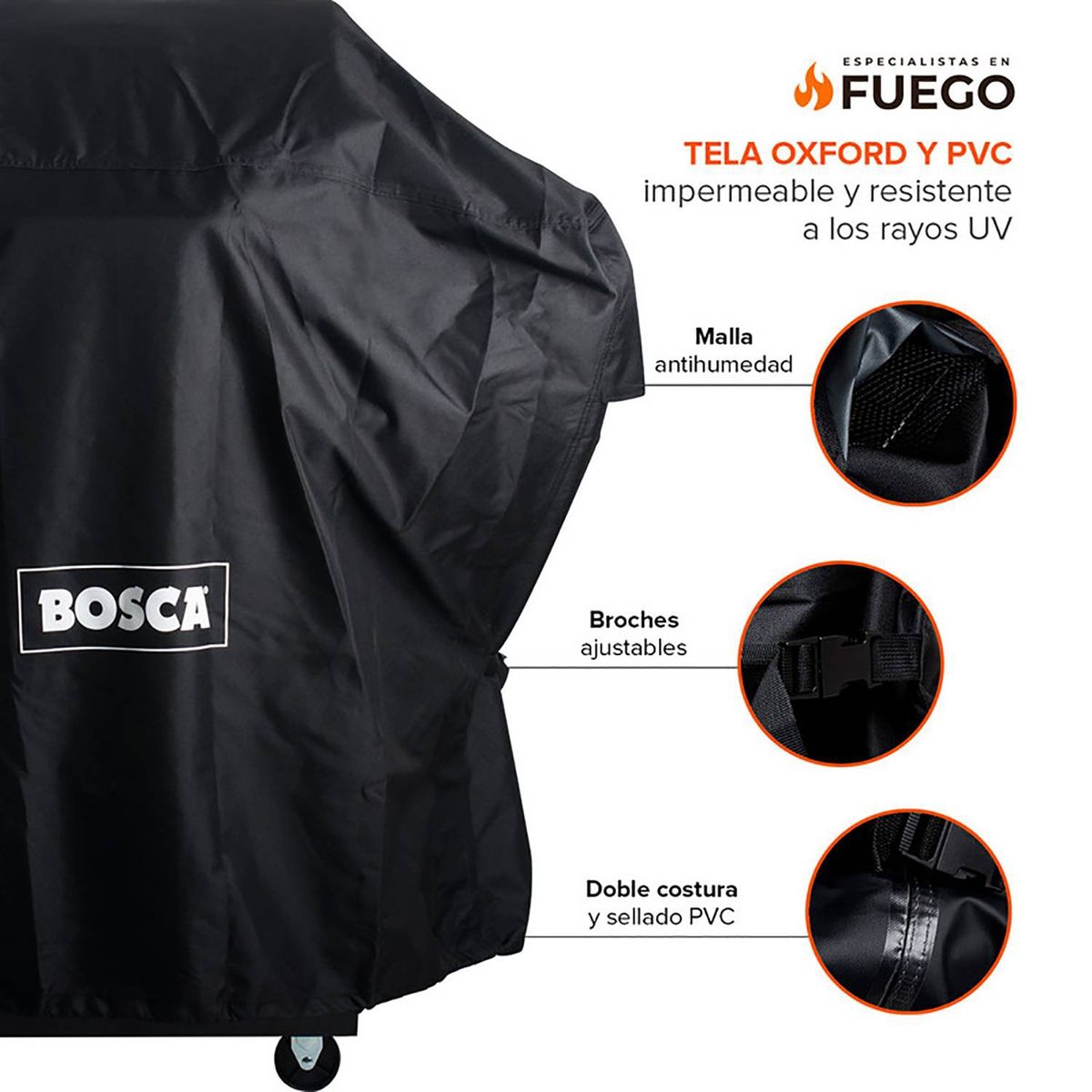 BOSCA - Funda Parrilla Bosca Talla L  Negra  