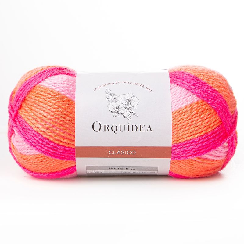 GENERICO - Lana Clasico Estampado Orquidea 100grs. - Fucsia 4