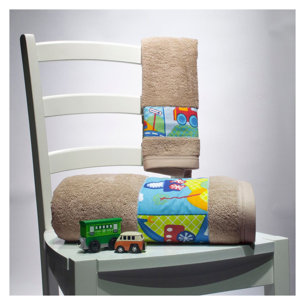 COCHO COCHO - Set 2 Toallas 100% Algodón 550 grs. Beige Camión.