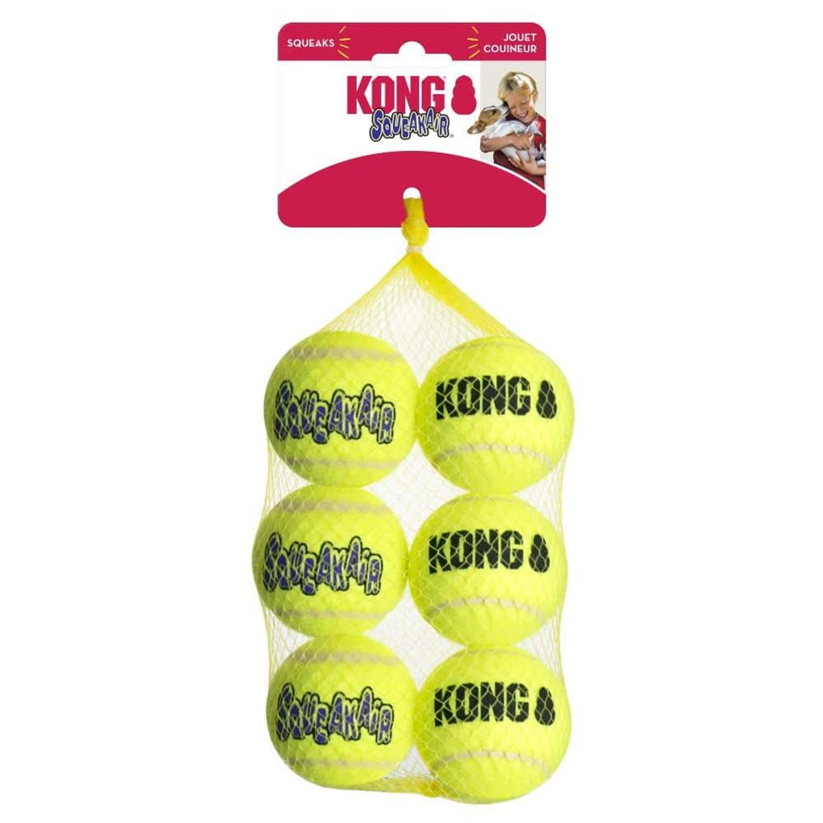 KONG - Juguete Kong Ball Air Pack Para Perro, 6 x Medium (6cms)