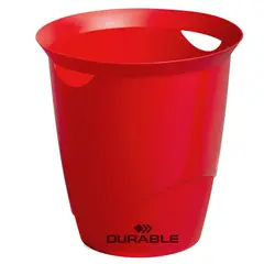 DURABLE - Papelero de oficina con asas 16l - rojo.