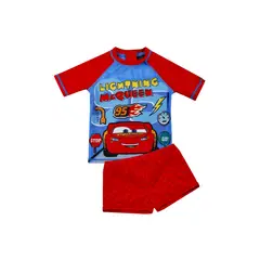 DISNEY - Traje de Baño Bebe Niño Set UV 50 Cars Rojo
