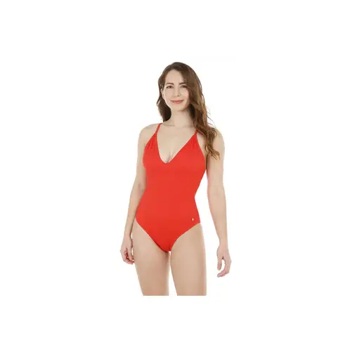 H2O WEAR - Traje de Baño Entero Mujer Textura Rib Rojo Amaranto