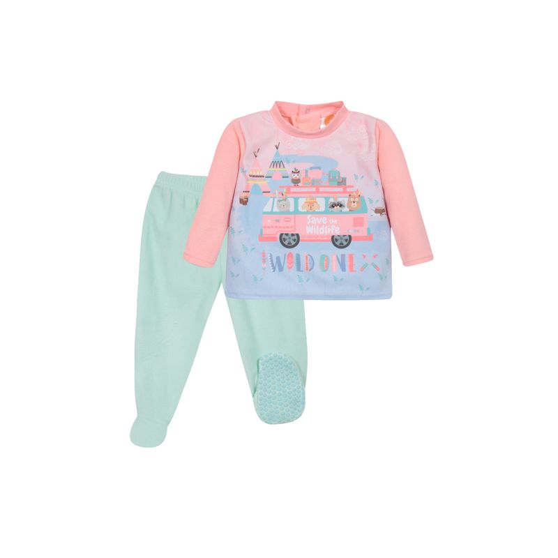 H2O WEAR - Pijama Bebé Niña Polar Sustentable Wild Verde H2O Wear H2O WEAR