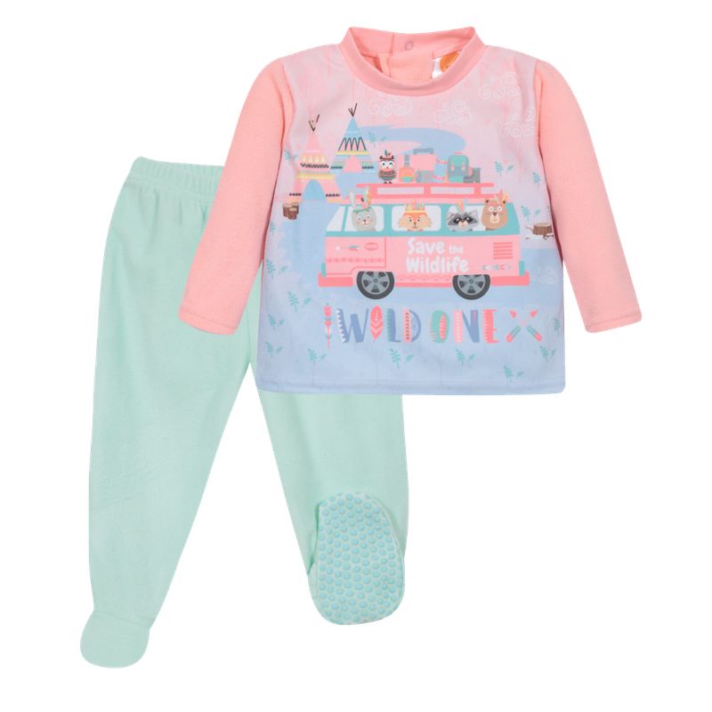 H2O WEAR - Pijama Bebé Niña Polar Sustentable Wild Verde H2O Wear H2O WEAR