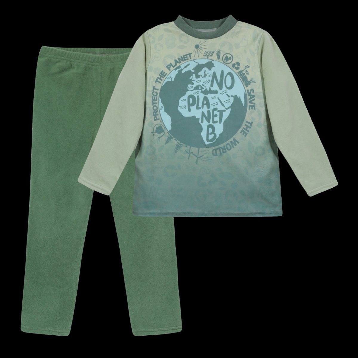 H2O WEAR - Pijama Niño Polar Sustentable H2O Wear Verde - Verde