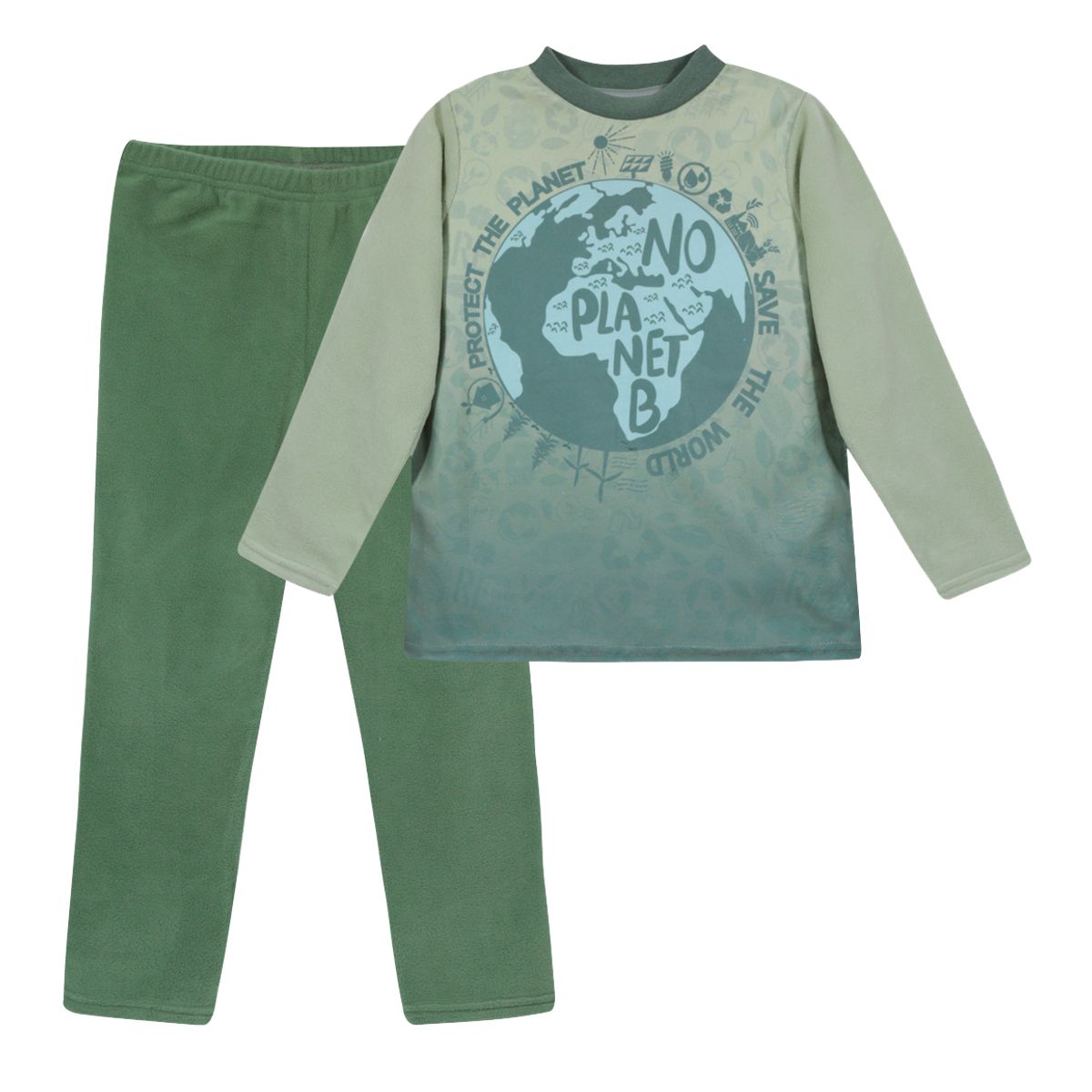 H2O WEAR - Pijama Niño Polar Sustentable H2O Wear Verde - Verde