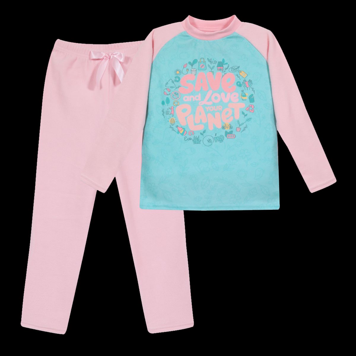 H2O WEAR - Pijama Niña Polar Sustentable H2O Wear Verde Aguamarina - Celeste