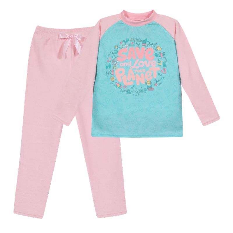 H2O WEAR - Pijama Niña Polar Sustentable H2O Wear Verde Aguamarina - Celeste