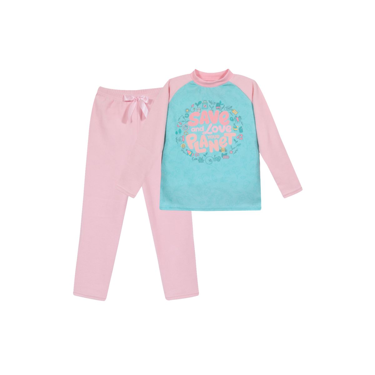 H2O WEAR - Pijama Niña Polar Sustentable H2O Wear Verde Aguamarina - Celeste