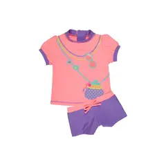 H2O WEAR - Traje de Baño Bebe Niña Set UV 50 Coral