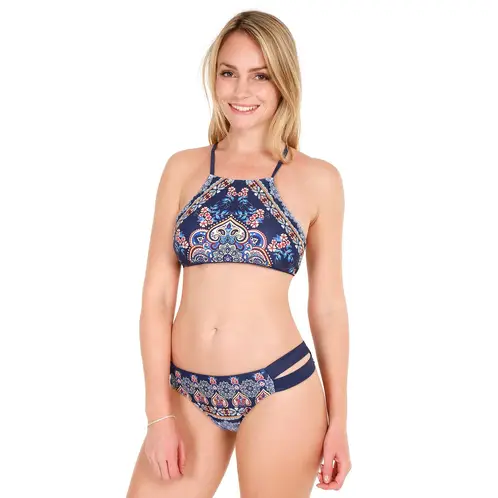 H2O WEAR - Traje de Baño Bikini High Neck para Mujer Azul