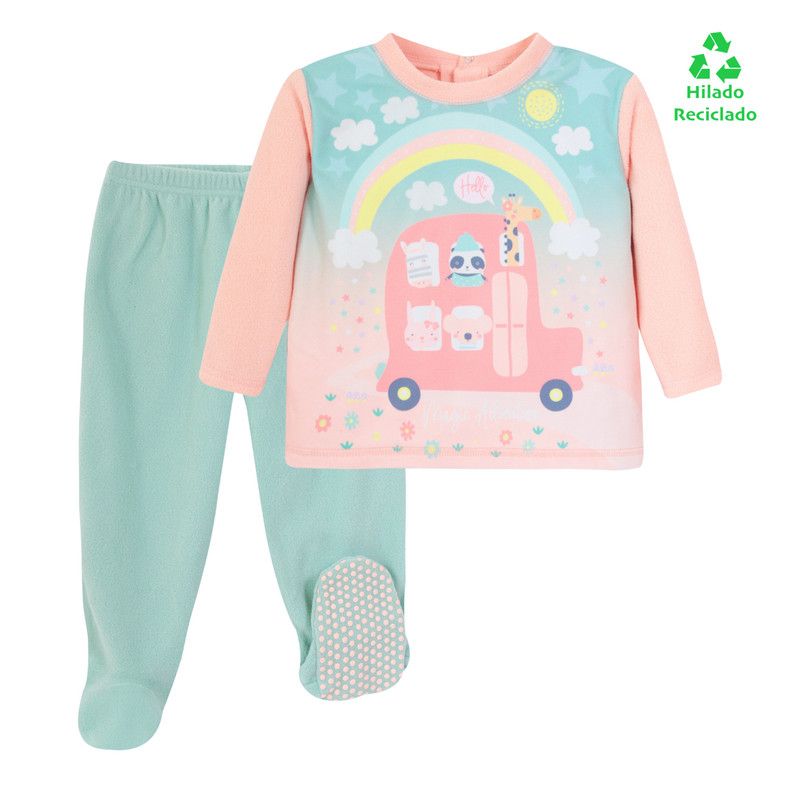 H2O WEAR - Pijama Bebé Niña Polar Sustentable H2O Wear Naranjo - Naranjo Pálido