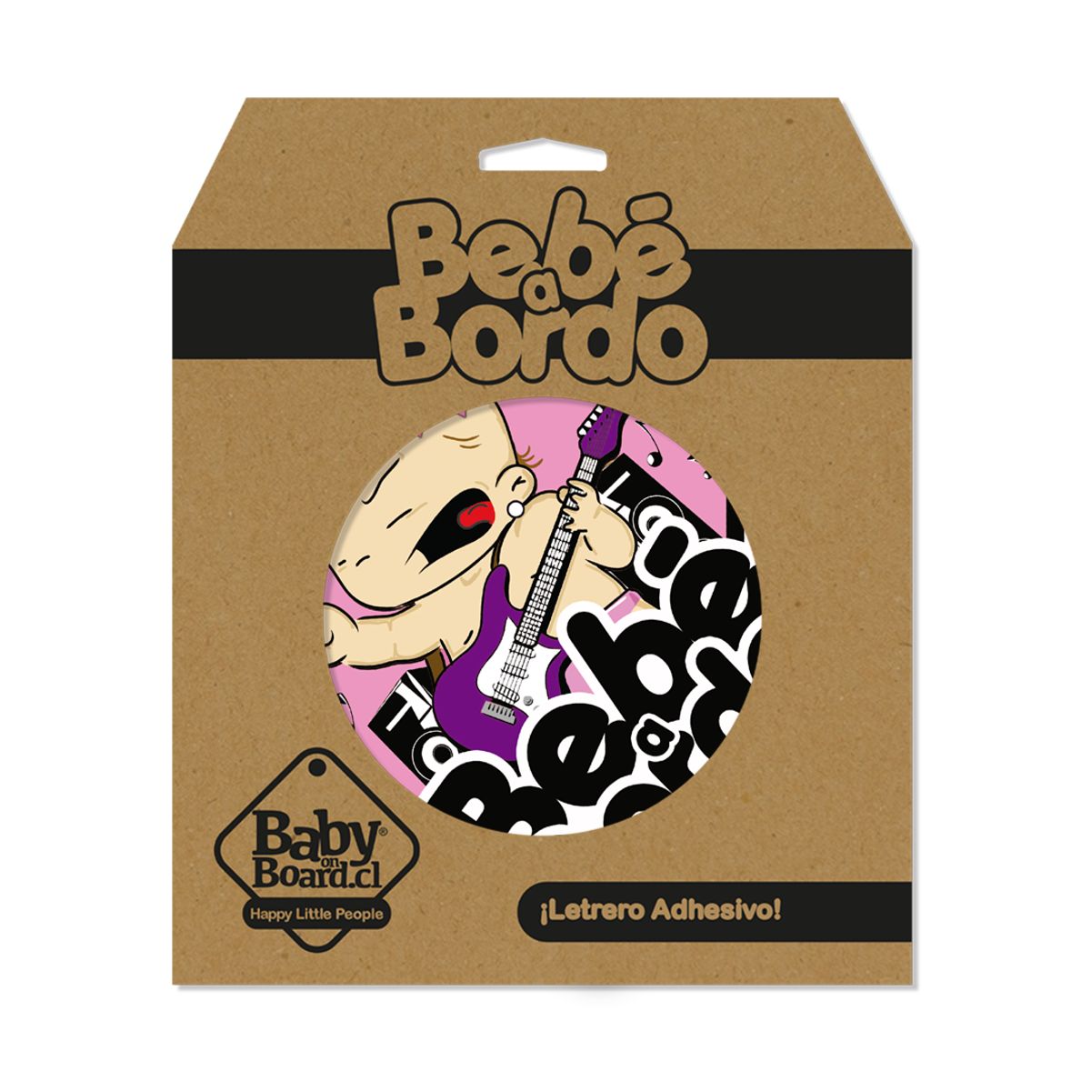 BABY ON BOARD - Letrero Bebé a Bordo Niña Rockera